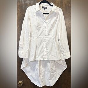 Women’s Lane Bryant White High-Low Button-Up Shirt Size 12